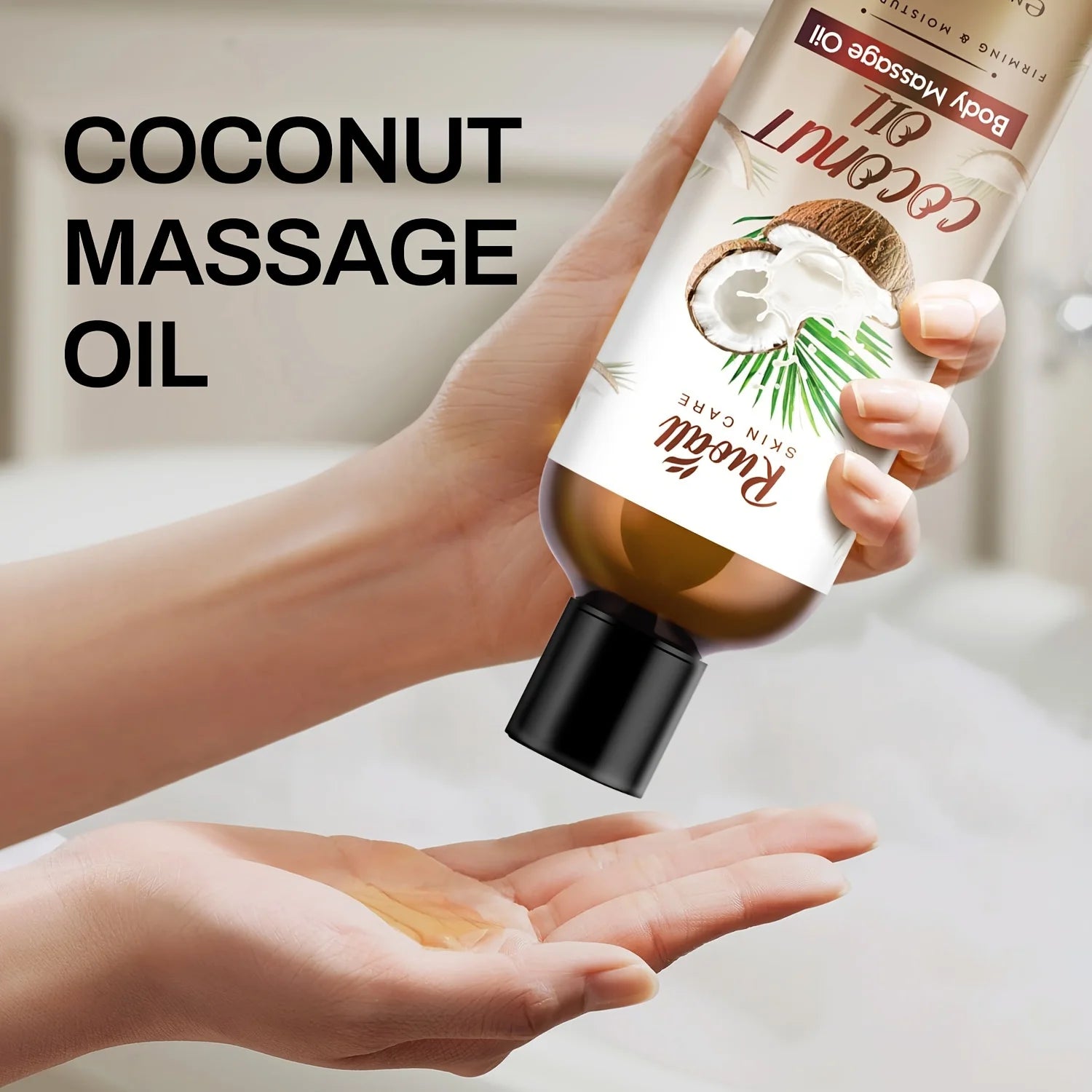 Huile de coco pour massage corporel, huile essentielle riche en extrait d'huile de noix de coco, peut être utilisée pour le massage corporel, parfum durable